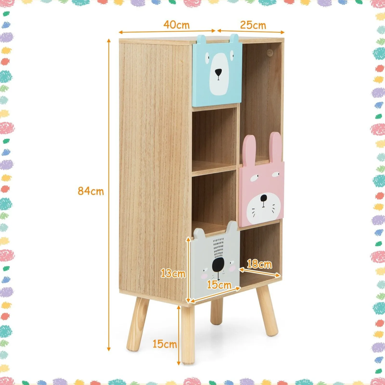 Little Helper Toy Storage Units | Toy Storage Units | Montessori Animal Bookcase | Toy Storage | Wooden Cabinet | Bookshelf