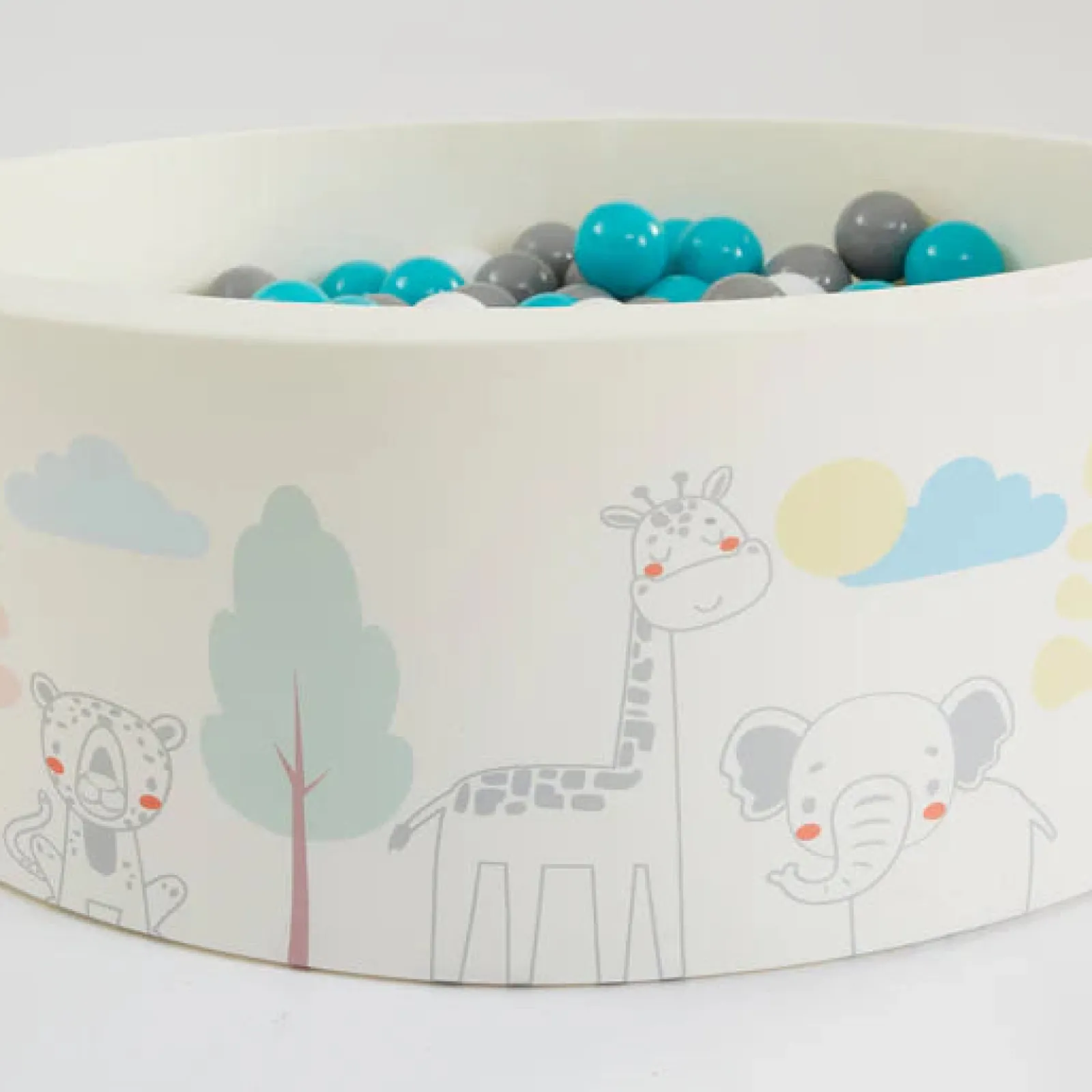 Little Helper Montessori Toys & Products | Ball Pits & Ball Pools | Montessori Ball Pit | Ball Pool | Thick Inner Floor Mat | 200 FREE balls | 90 x 90 x 30cm | Safari Animals