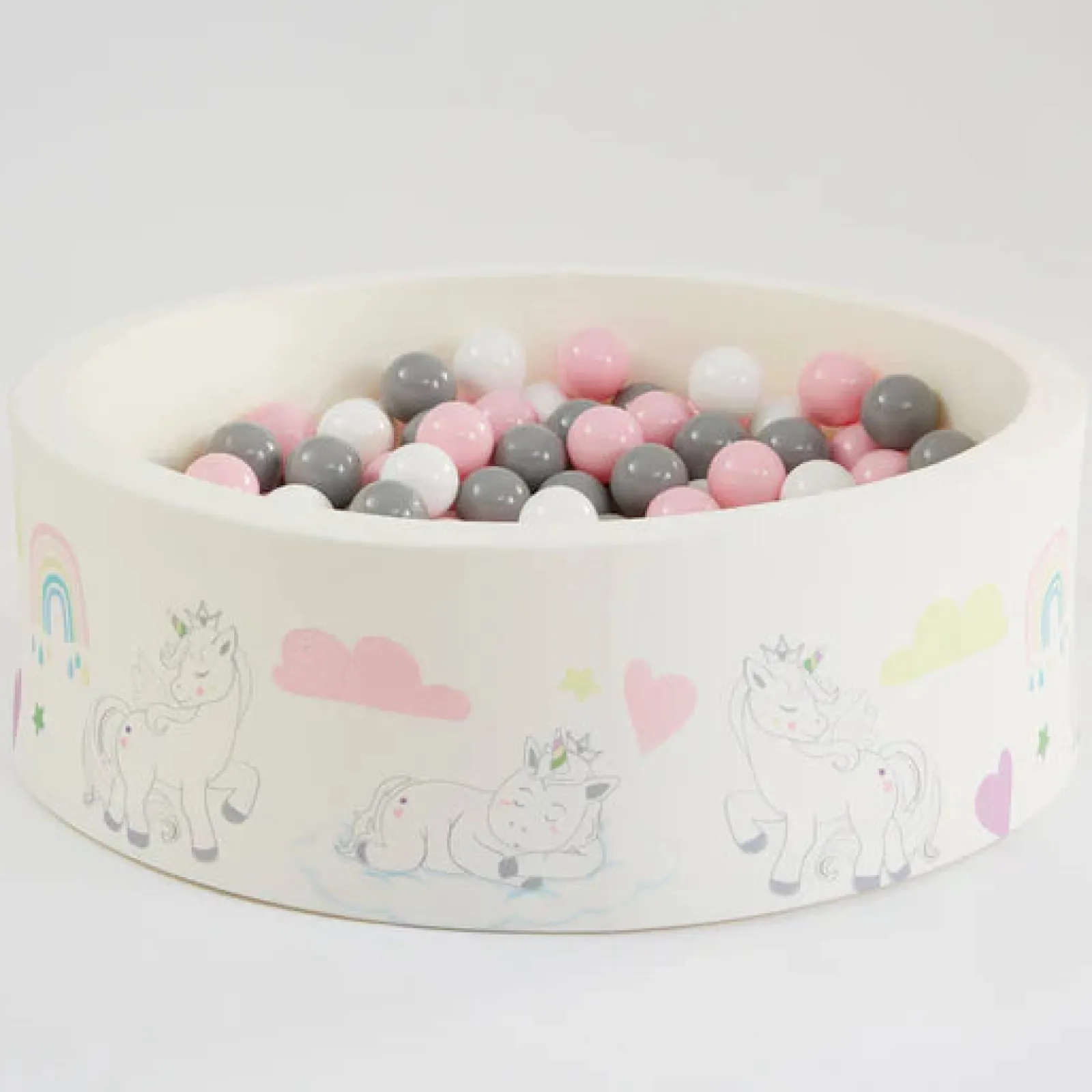 Little Helper Ball Pits & Ball Pools | Baby Play Gyms & Tummy Time & Activity Centres | Montessori Ball Pit | Ball Pool | Thick Inner Floor Mat | 200 FREE balls | 90 x 90 x 30cm | Unicorns