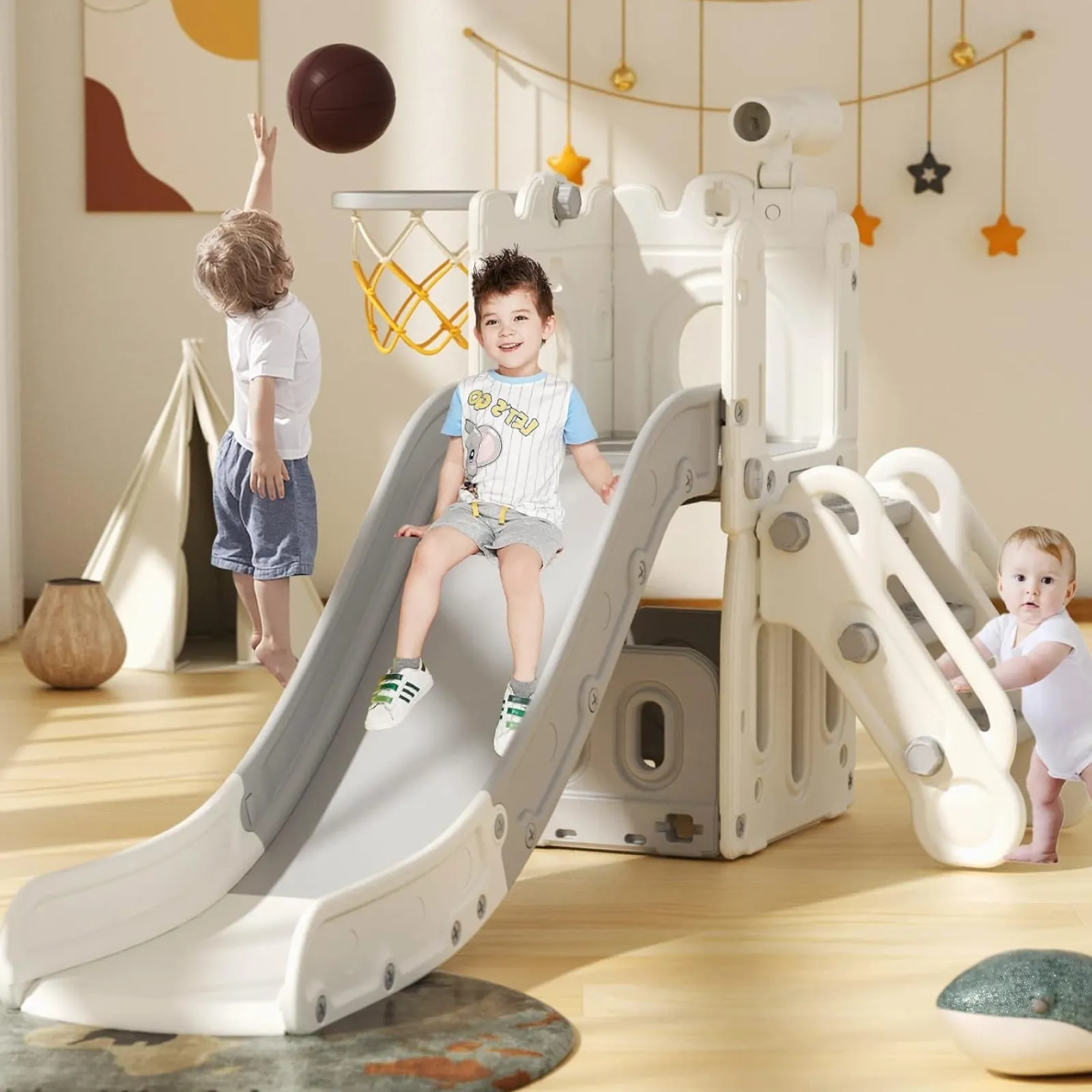 Little Helper Montessori Toys & Products | Swing & Slide Sets & Garden Play & Trampolines | Montessori Castle | Slide Set | Basketball Hoop | Bridge | Indoor or Outdoor | Storage