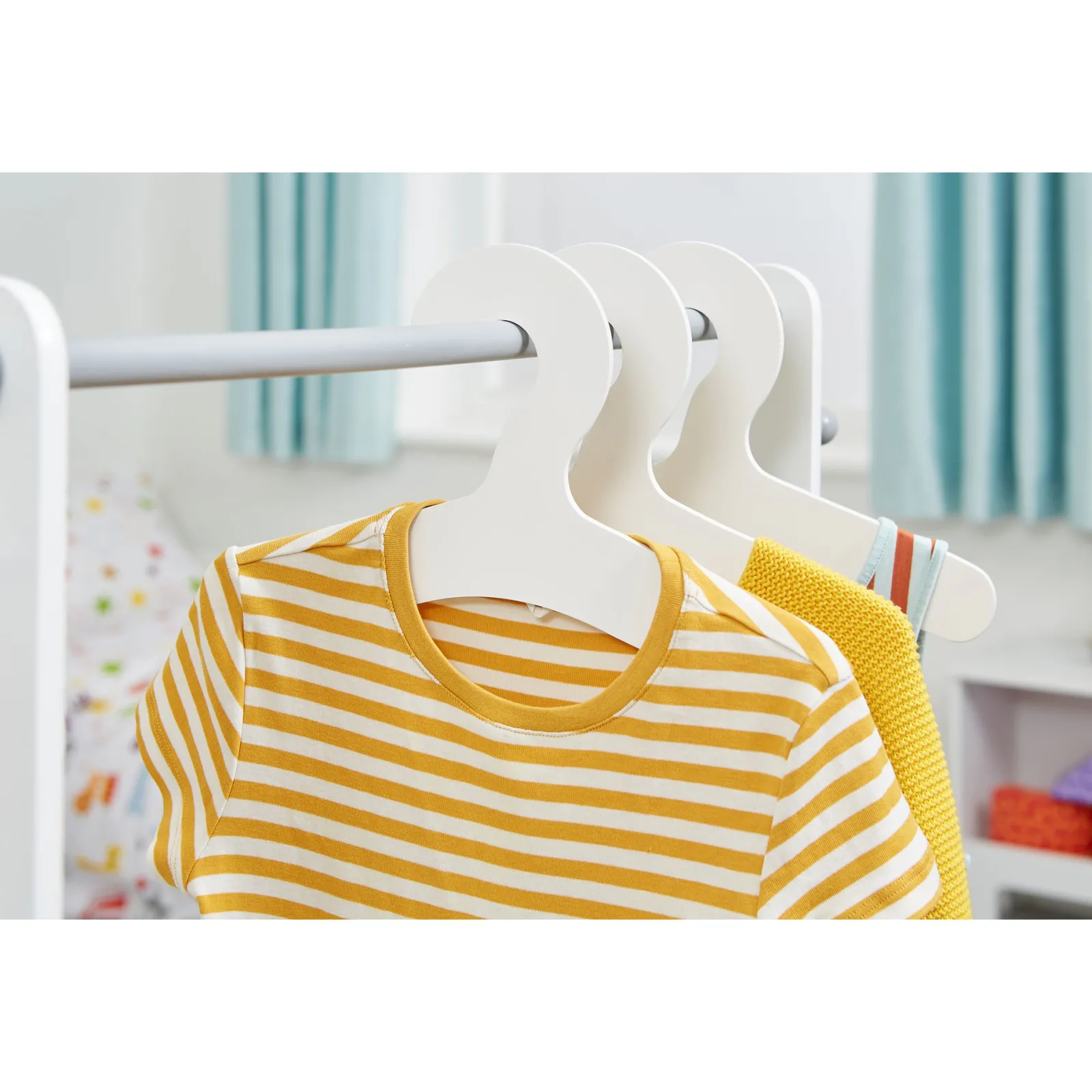 Little Helper Montessori Toys & Products | Clothes Rail & Dressing Up Rails | Montessori Childrens Clothes Rail | Kids Dress Up Rail | with Storage | White & Grey