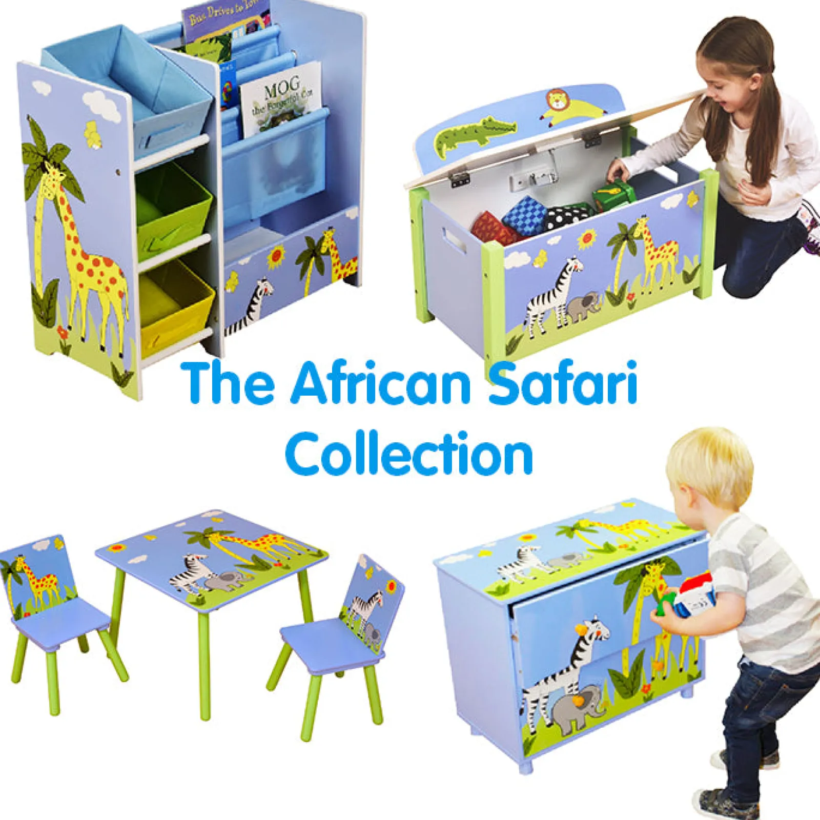 Little Helper Montessori Toys & Products | Toy Storage Units | Montessori Childrens Toy Box Storage & Childrens Bookcase | African Animals