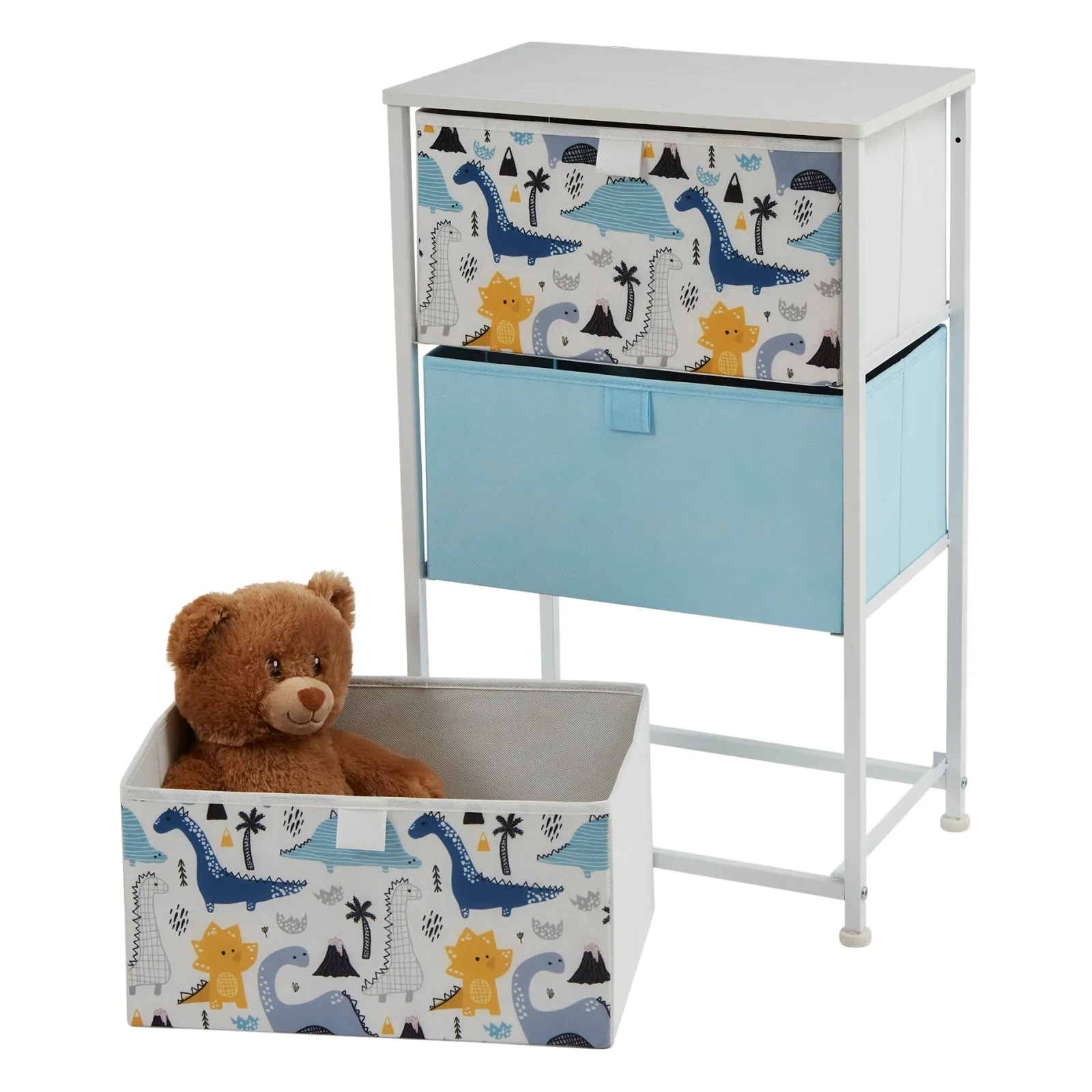 Little Helper Montessori Toys & Products | Toy Storage Units | Montessori Dinosaur Toy Storage with Drawers | Children's Bedside Table | 73 x 45 x 30cm