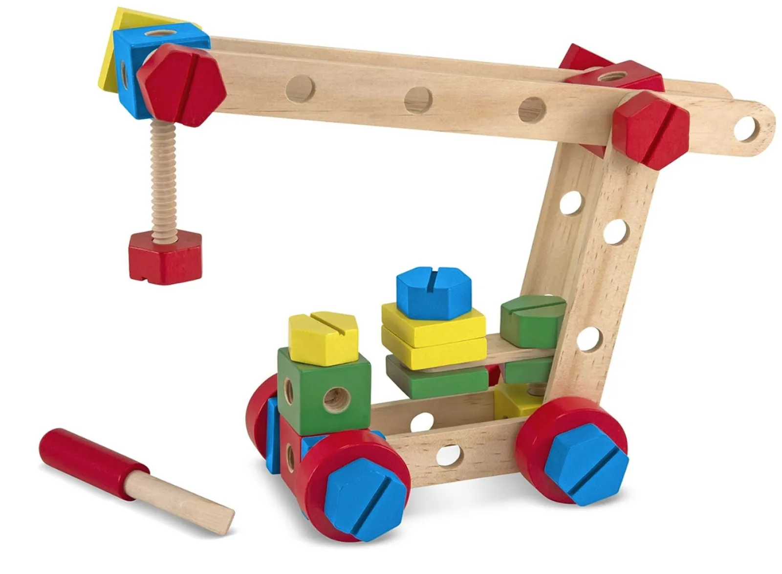 Little Helper Wooden Toys & Educational Toys | Role Play Toys & Pretend Play | Montessori Eco-Wooden 48 Piece Vehicle Construction Set | Wooden Toy | 3 years+