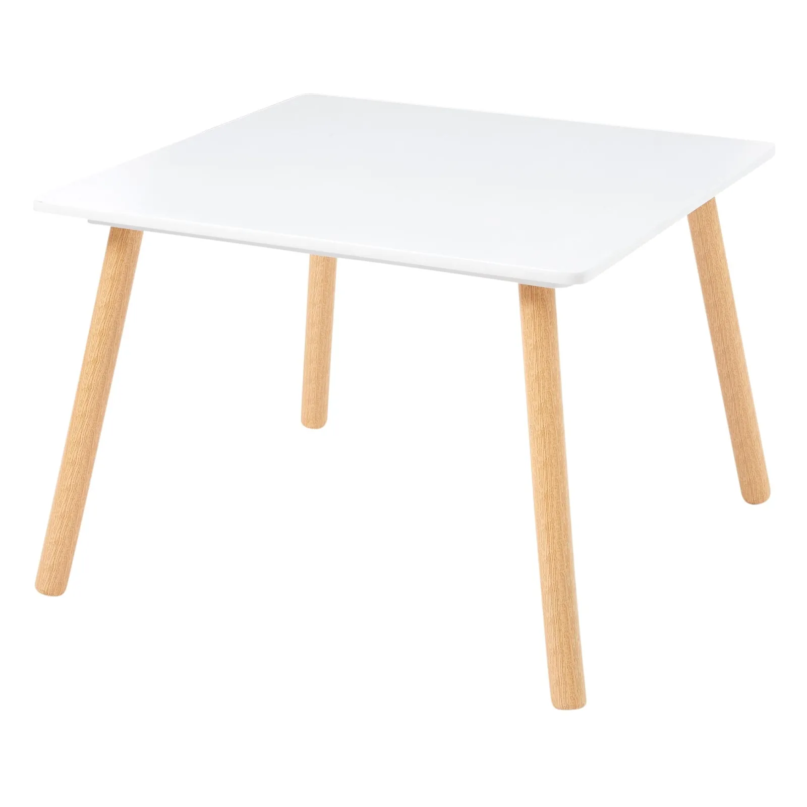 Little Helper Montessori Toys & Products | Table & Chairs (wooden) | Montessori Scandi-Design Scratch-Resistant White and Pine Wood Table 2 Chairs Set | 2 Years+