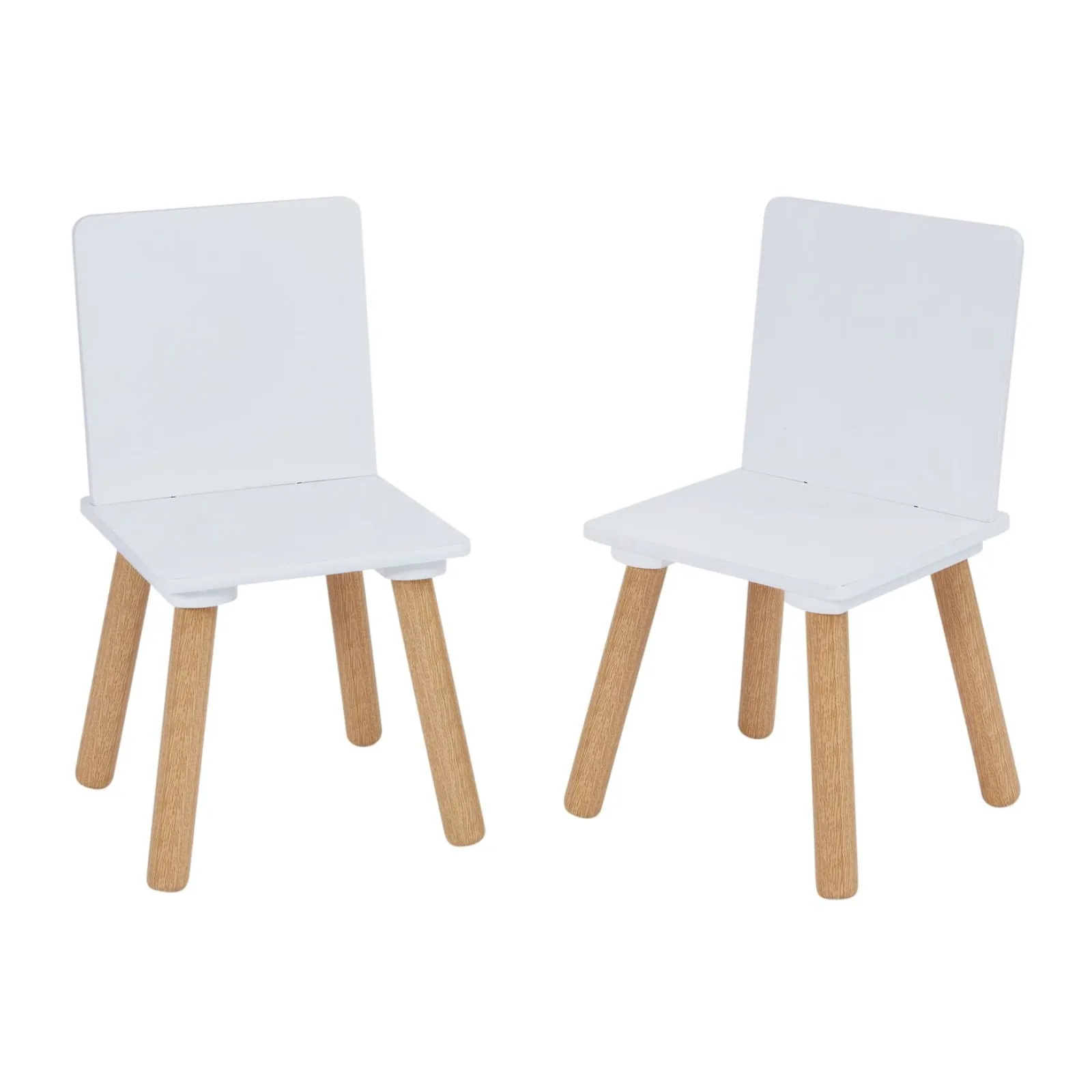 Little Helper Montessori Toys & Products | Table & Chairs (wooden) | Montessori Scandi-Design Scratch-Resistant White and Pine Wood Table 2 Chairs Set | 2 Years+