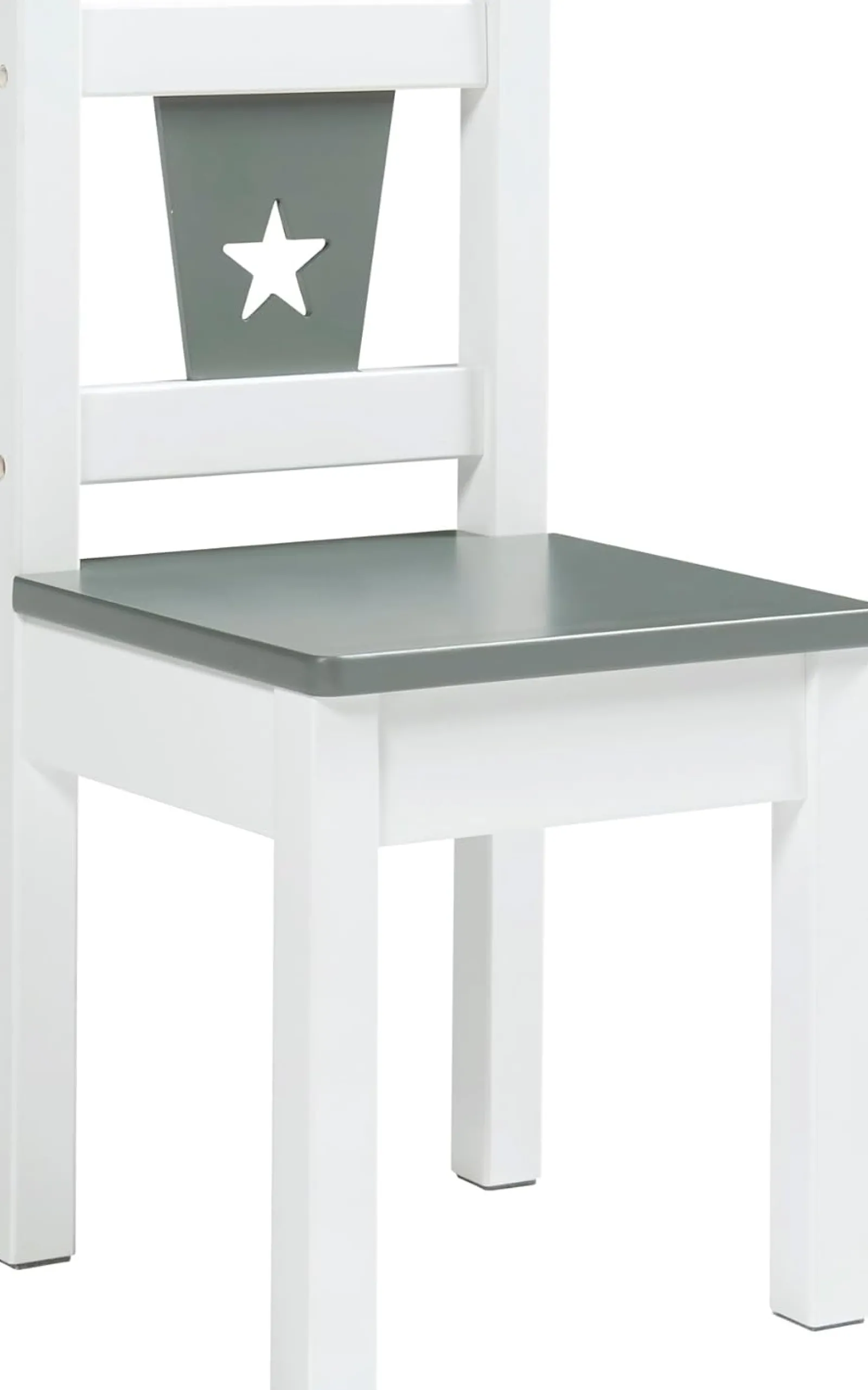Little Helper Table & Chairs (wooden) | Montessori Scratch-resistant Table & 2 Chairs Set | Large Storage Drawers | White & Grey