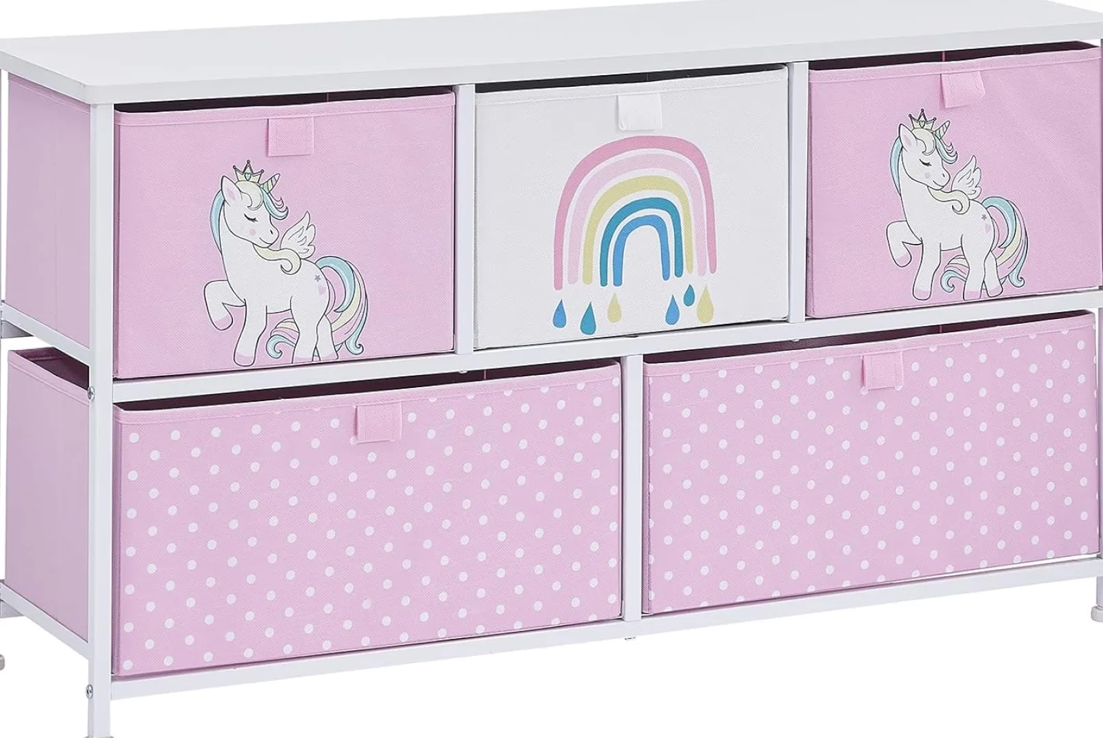 Little Helper Montessori Toys & Products | Toy Storage Units | Montessori Unicorn Large Toy Storage with Drawers | 1m Wide x 55cm High | 2 years+