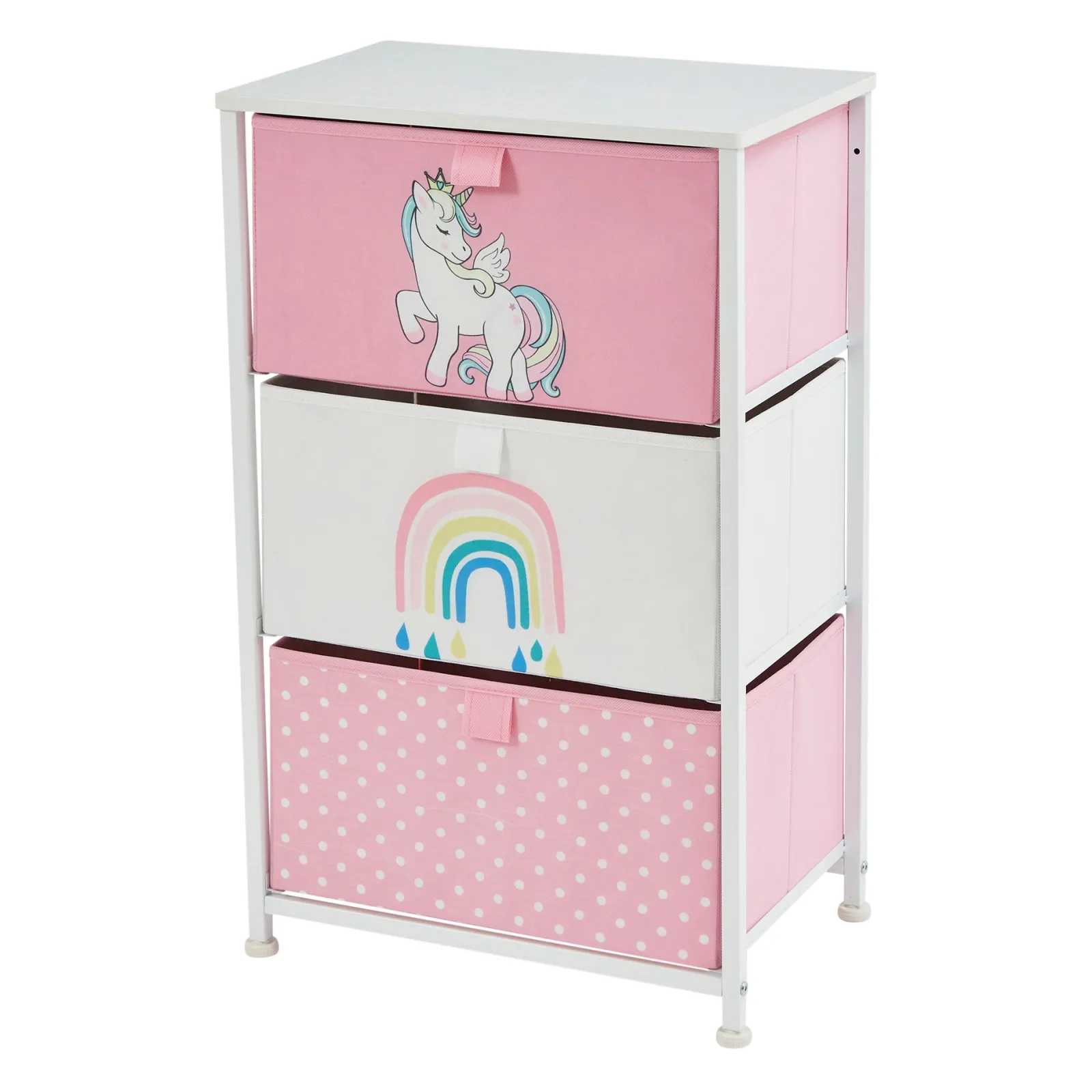 Little Helper Montessori Toys & Products | Toy Storage Units | Montessori Unicorn Toy Storage with Drawers | Children's Bedside Table | 73 x 45 x 30cm