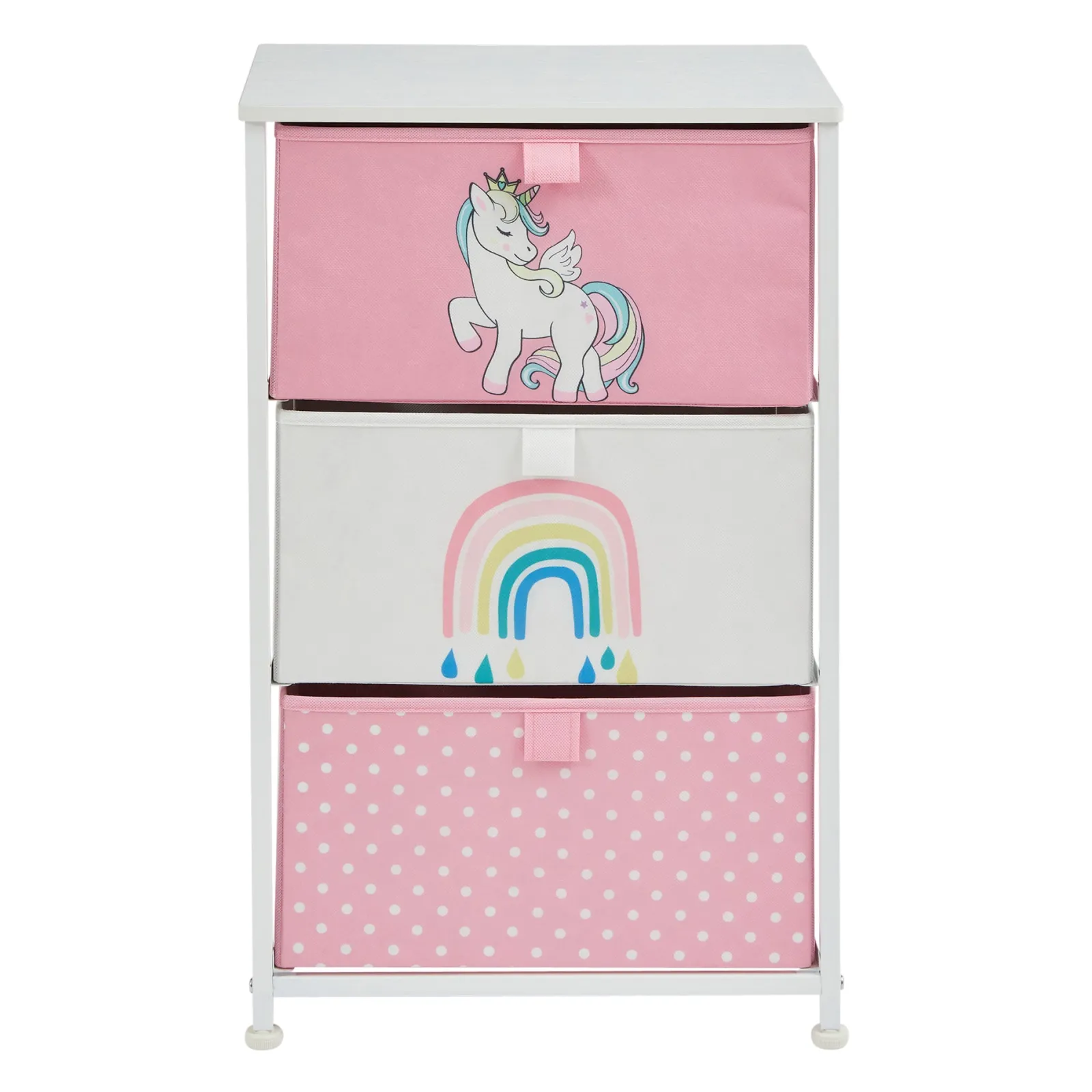 Little Helper Montessori Toys & Products | Toy Storage Units | Montessori Unicorn Toy Storage with Drawers | Children's Bedside Table | 73 x 45 x 30cm