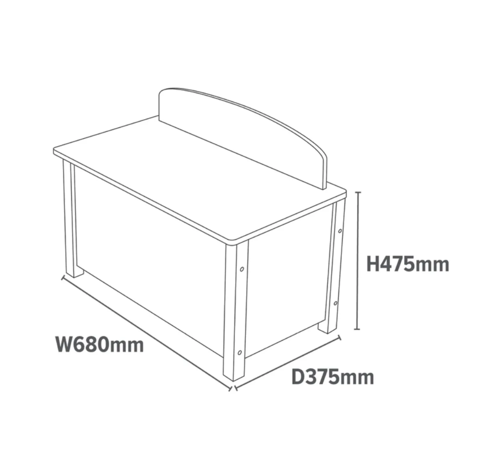 Little Helper Toy Box & Blanket Box | Toy Box & Blanket Box | Montessori Wood Toy Box Slow Release Safety Hinge | Ottoman | Blanket Box | White | W:68 x H:47.5 x D:37.5cm