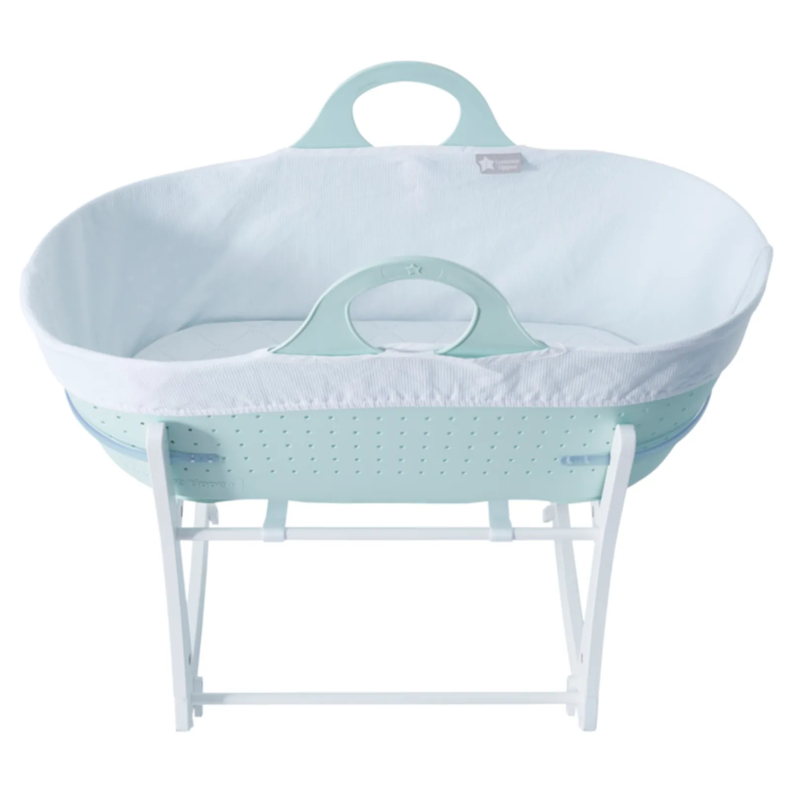 Little Helper Moses Baskets & Stands | Moses Basket & Stand With Waterproof Mattress | Mint Green