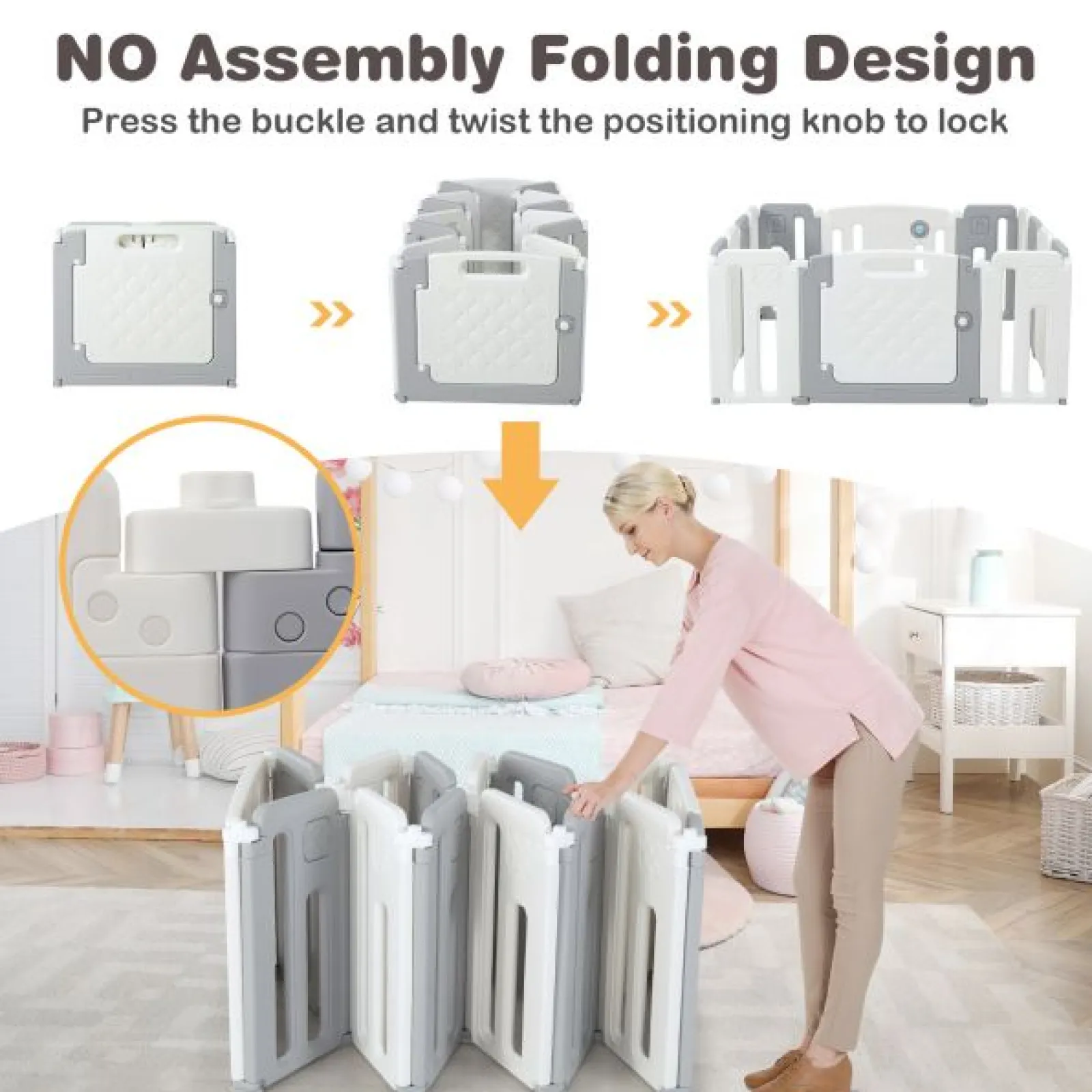 Little Helper Ball Pits & Ball Pools | Baby Playpens | 14 Panel Foldable & Modular Baby Playpen | Ball Pool | Activity Panel w/Sounds | Grey & White