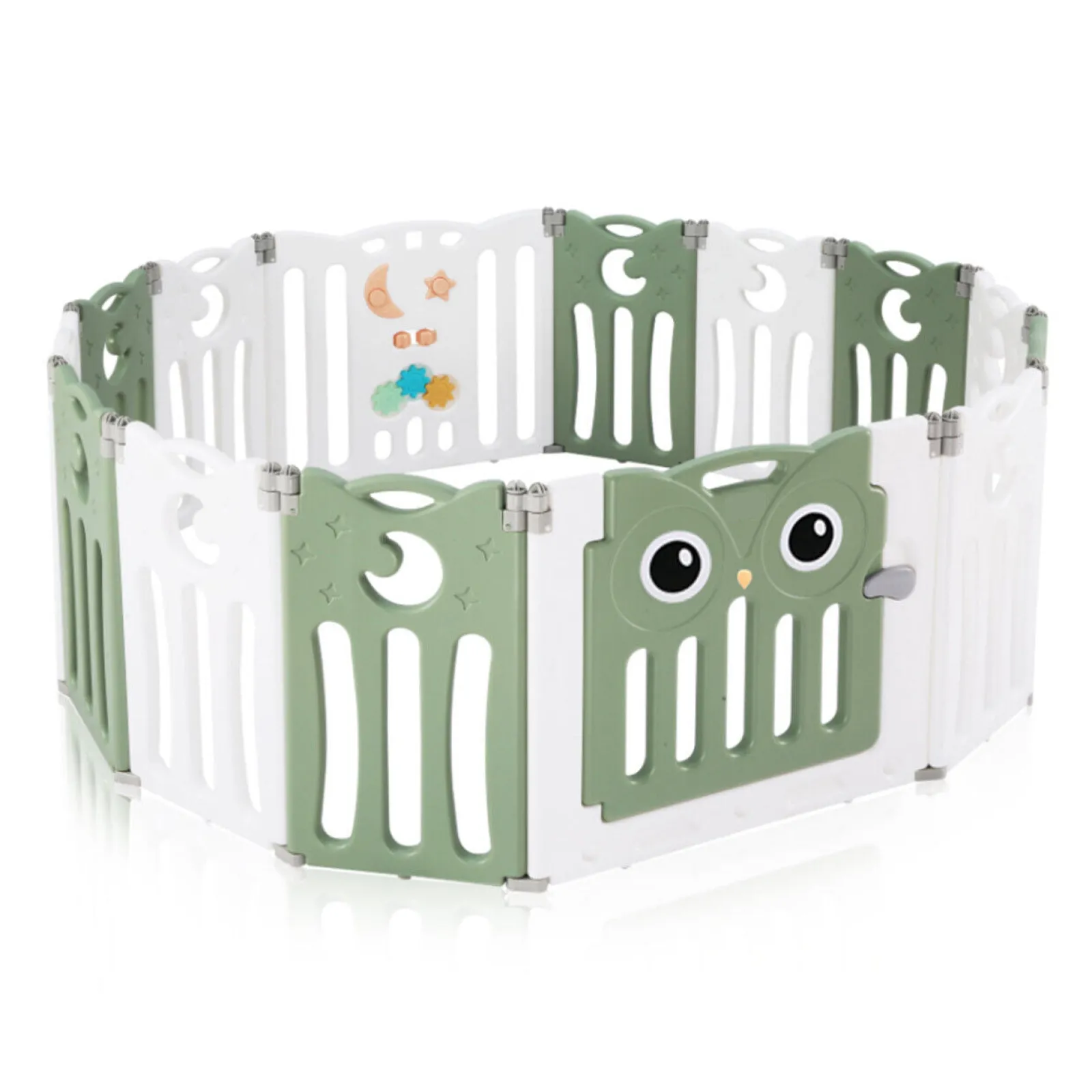 Little Helper Ball Pits & Ball Pools | Baby Playpens | 14 Panel Non-Toxic BPA-Free Recyclable Foldable Baby Playpen and Ball Pool | Modular | Sage Green & White