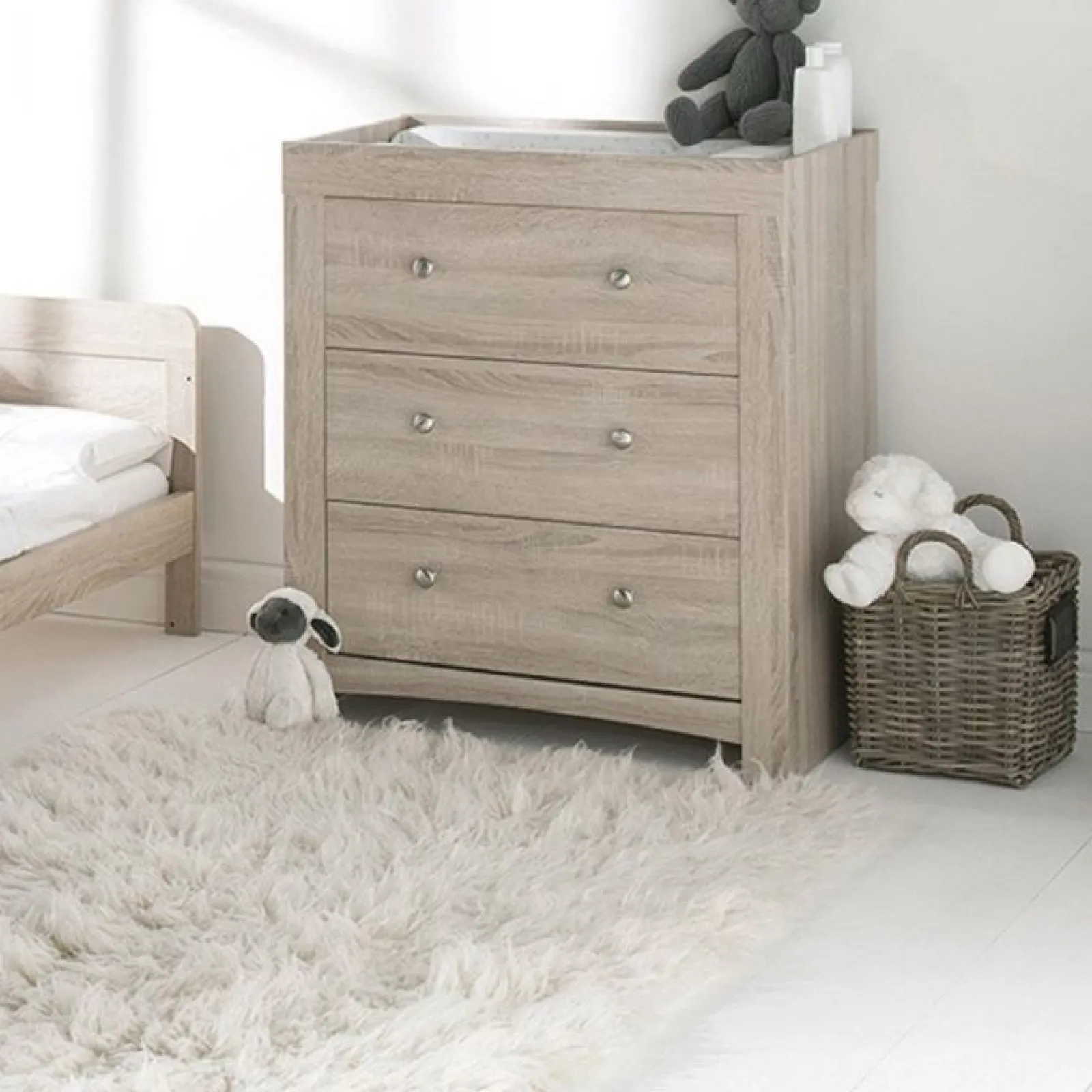 Little Helper Changing Units & Changing Tables & Dressers | Silkworm | Chest of Drawers | Baby Changing Unit | Washed Wood | Grey