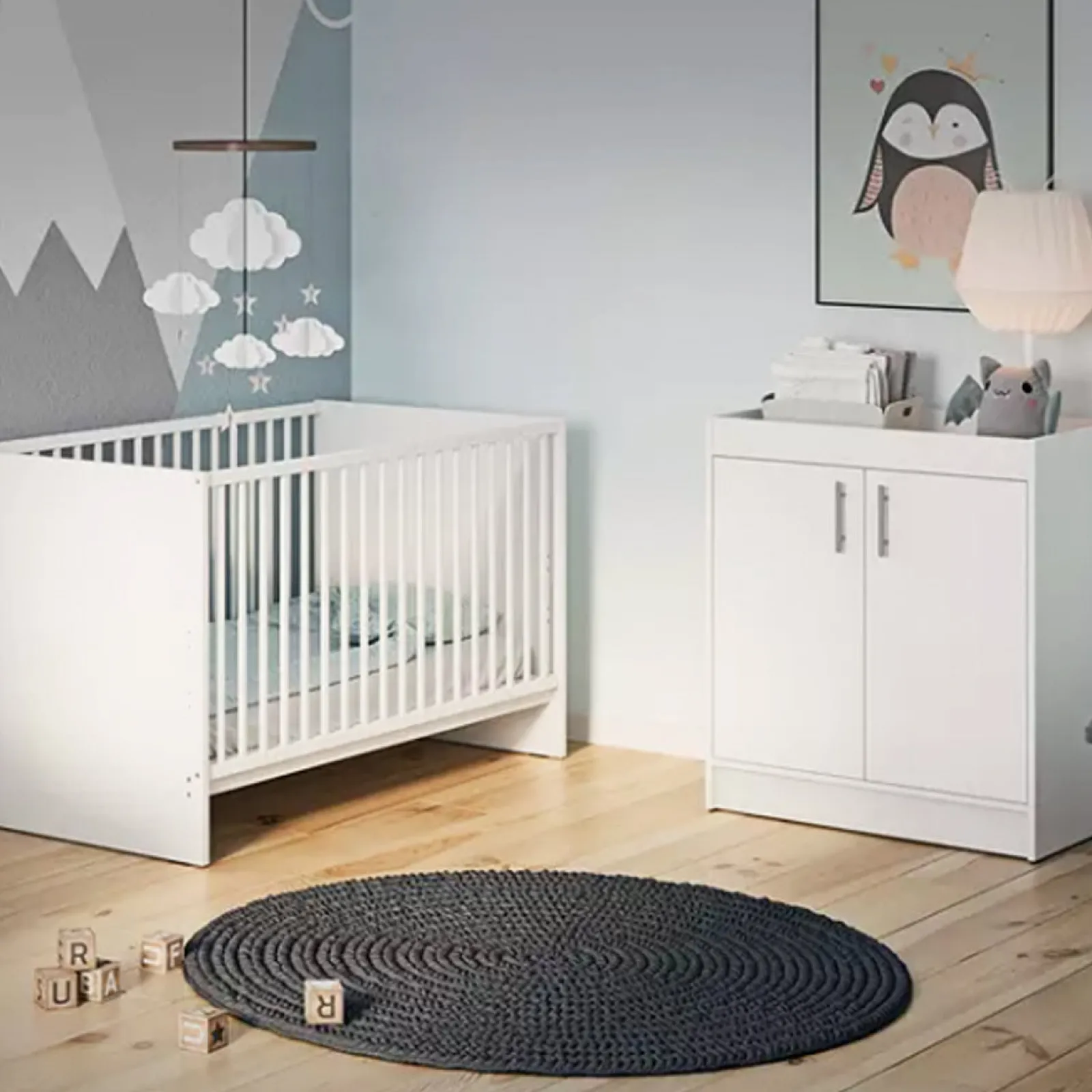 Little Helper Changing Units & Changing Tables & Dressers | Sleek & Slim Scratch-Resistant Baby Changing Unit cum Dresser | Cupboards with Large Shelves | White