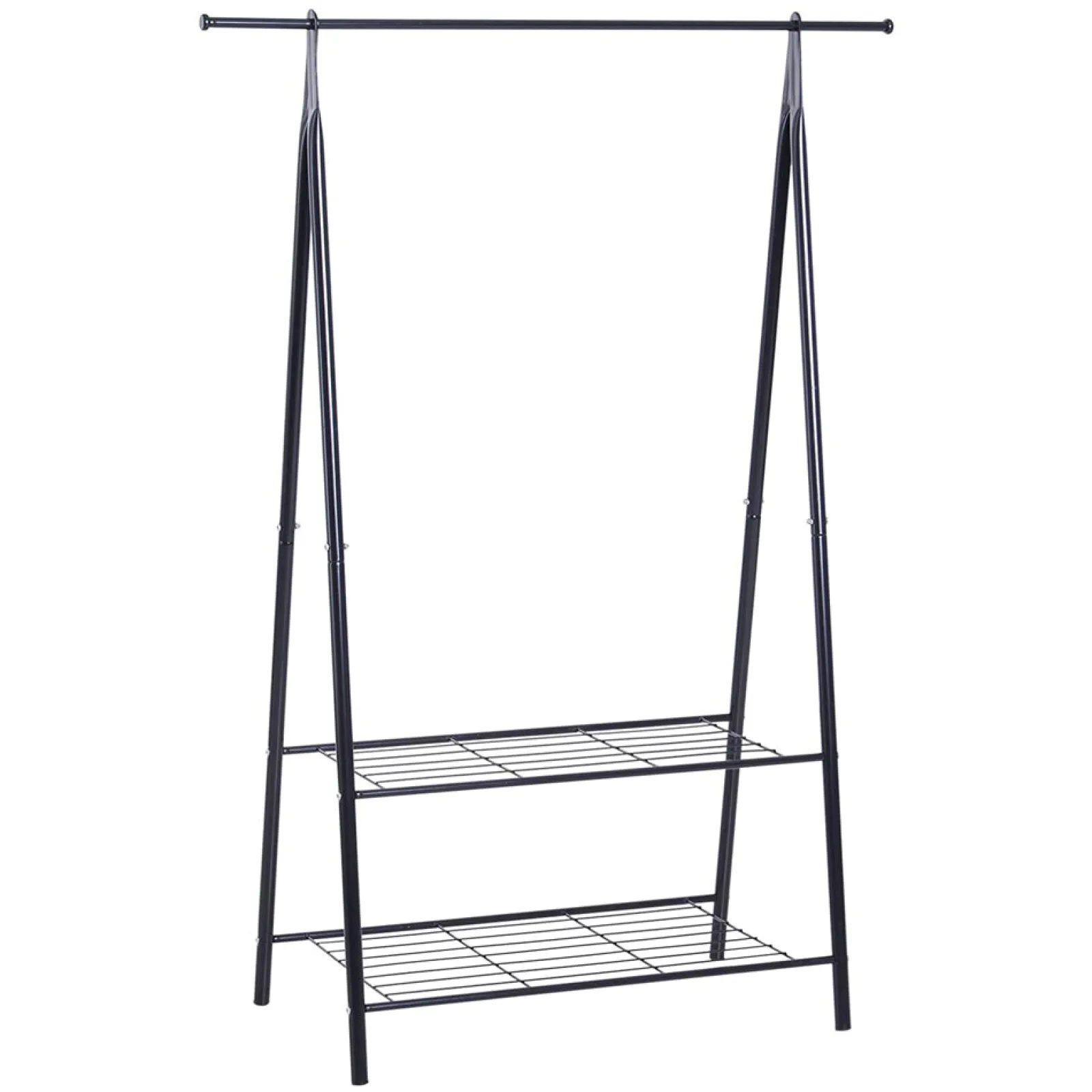 Little Helper Clothes Rail & Dressing Up Rails | Kids Clothes Rail | Sleek Steel Dressing Rail with Shoe Rack | Charcoal Grey | 1.5m High