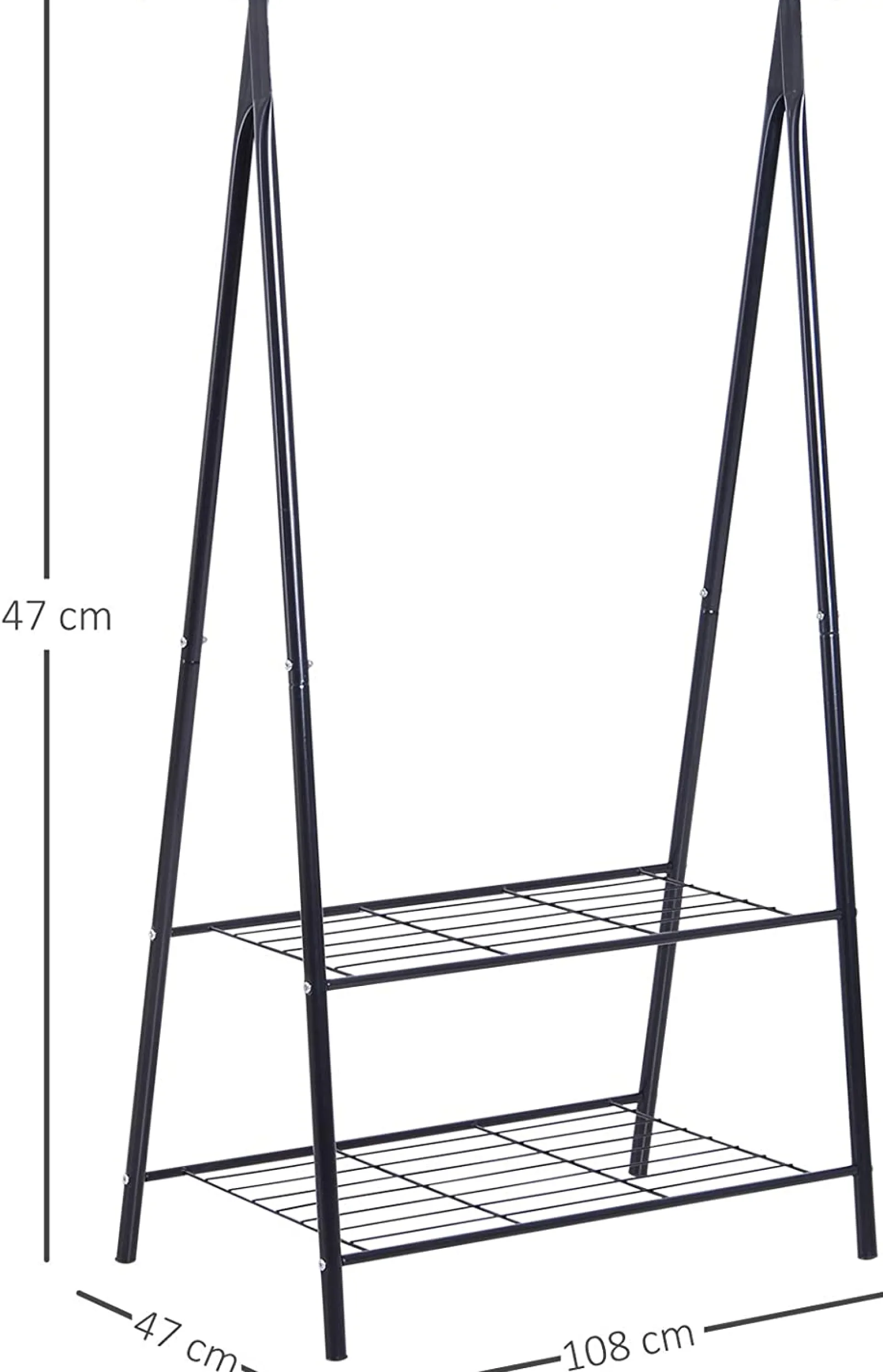 Little Helper Clothes Rail & Dressing Up Rails | Kids Clothes Rail | Sleek Steel Dressing Rail with Shoe Rack | Charcoal Grey | 1.5m High