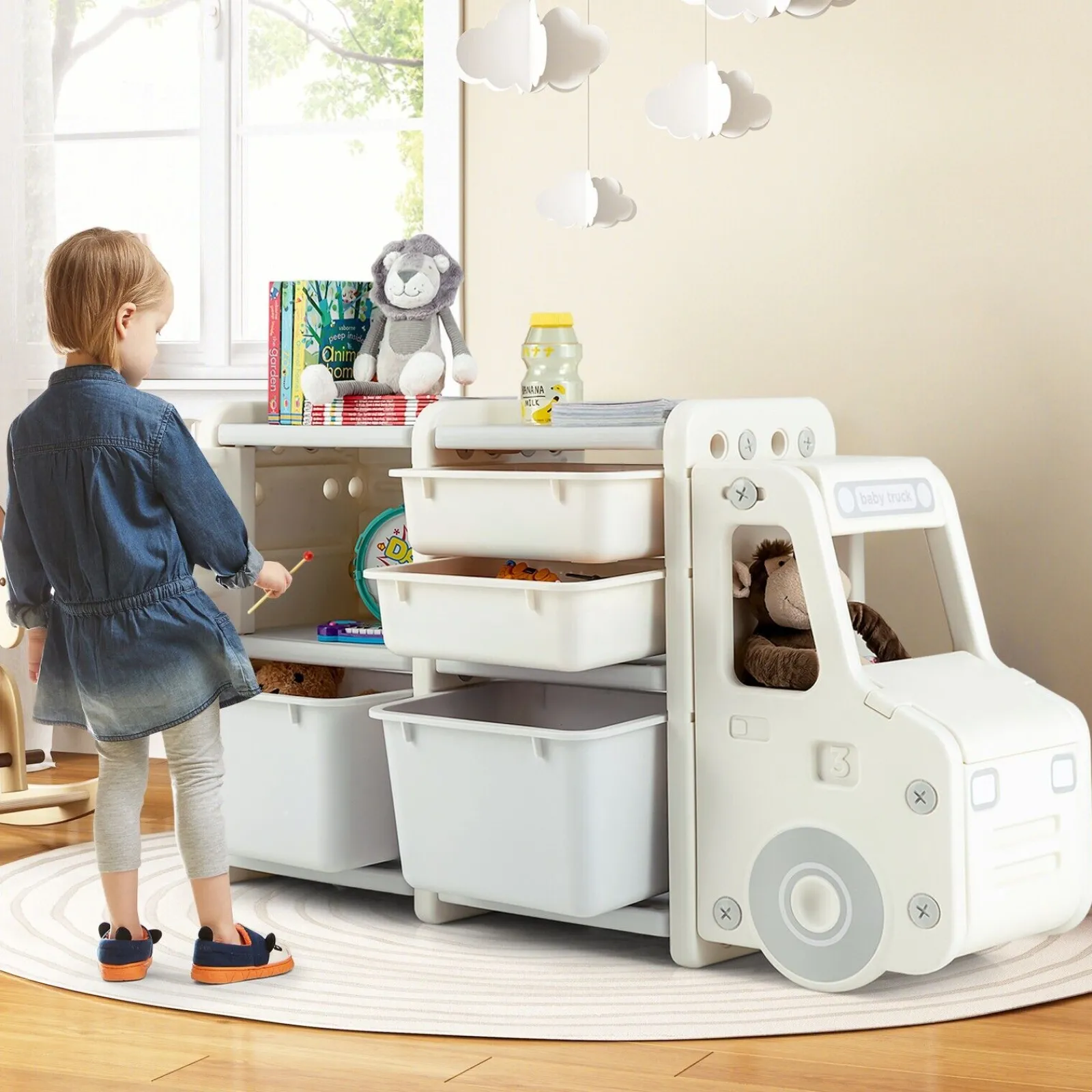 Little Helper Montessori Toys & Products | Toy Storage Units | Toddler Sized Large Montessori Truck-shaped Toy Storage | Toy Box | 3 Years+