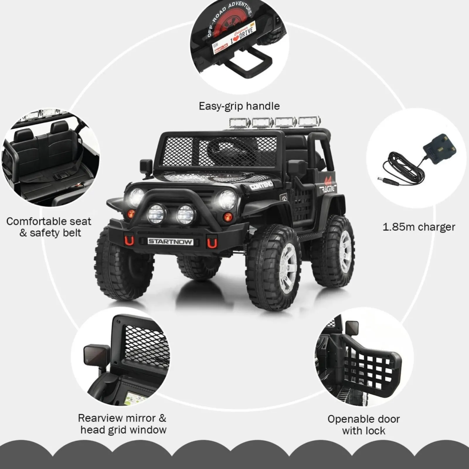 Little Helper Ride On Toys | 12V Ride On Electric Toy Truck | Remote Control with LED Lights | 3+ Years | 3 Colour Options