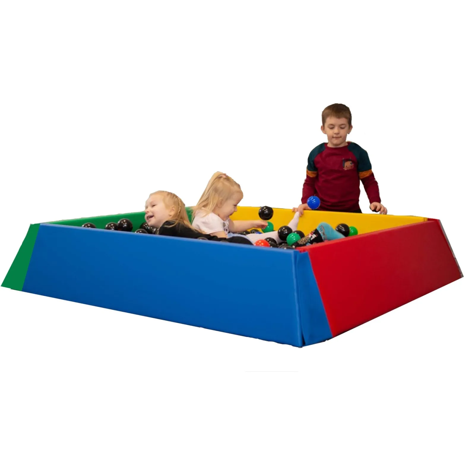 Little Helper Baby Play Gyms & Tummy Time & Activity Centres | X-Large Montessori Ball Pit Soft Play Set | Ball Pool with Inner Floor Mat | 1.58m Square | Primary Colours | 3m+