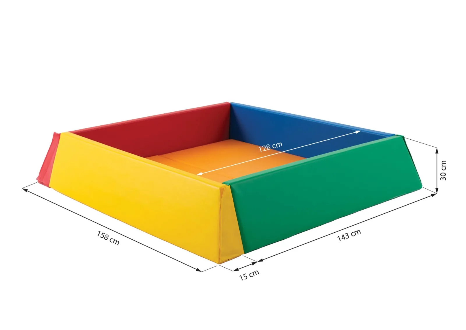 Little Helper Baby Play Gyms & Tummy Time & Activity Centres | X-Large Montessori Ball Pit Soft Play Set | Ball Pool with Inner Floor Mat | 1.58m Square | Primary Colours | 3m+
